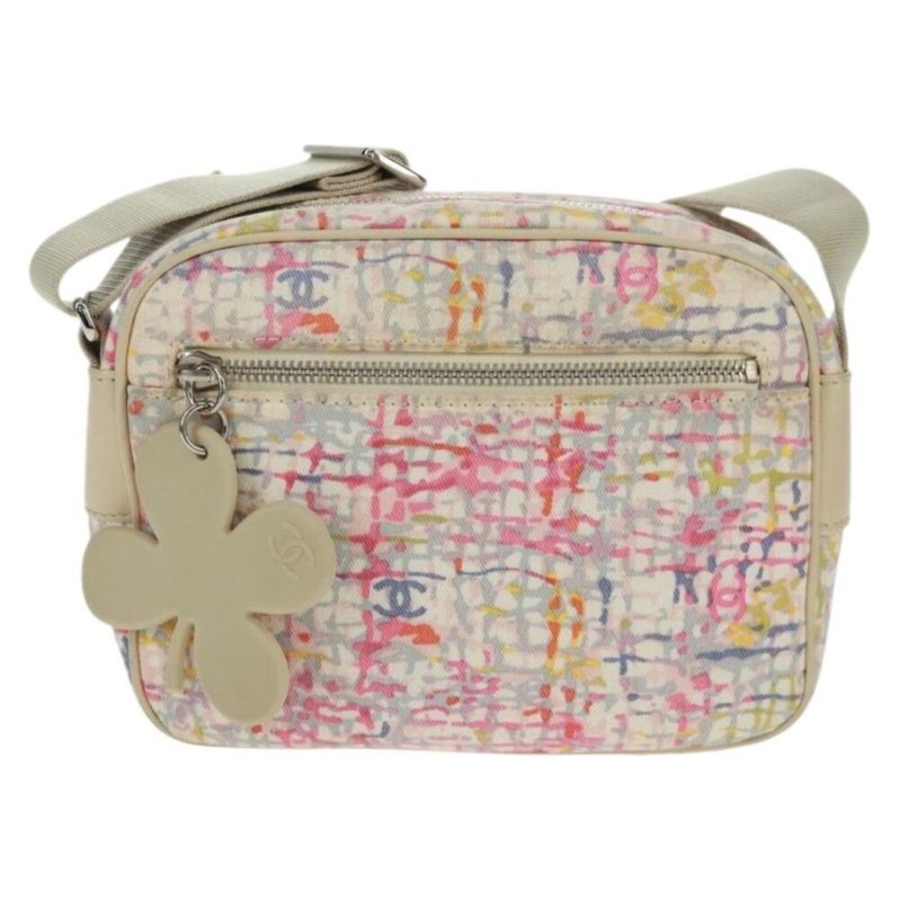 Chanel Vintage Clover Camera Printed Canvas Multicolour Canvas Shoulder Bag Bag